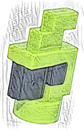 Creature Head Pixelated with Molded Black Eyes and Beak Pattern (Minecraft Parrot)