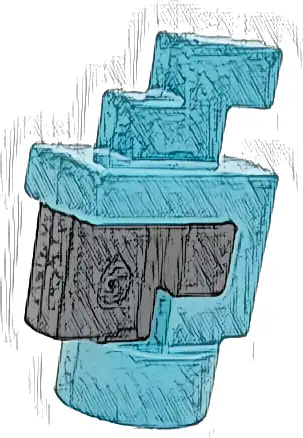 Creature Head Pixelated with Molded Black Eyes and Beak Pattern (Minecraft Parrot)