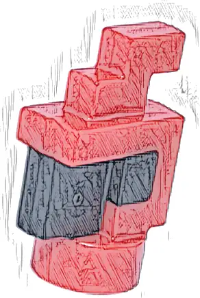 Creature Head Pixelated with Molded Black Eyes and Beak Pattern (Minecraft Parrot)