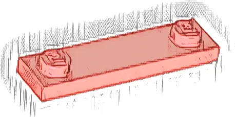 Plate, Modified 1 x 4 with 2 Studs with Groove