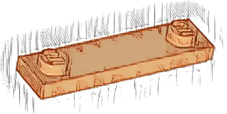 Plate, Modified 1 x 4 with 2 Studs with Groove