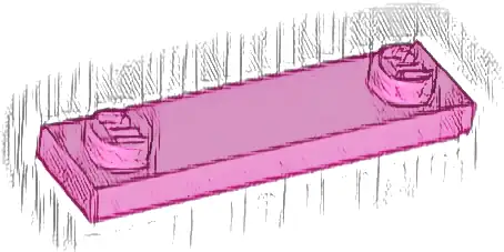 Plate, Modified 1 x 4 with 2 Studs with Groove