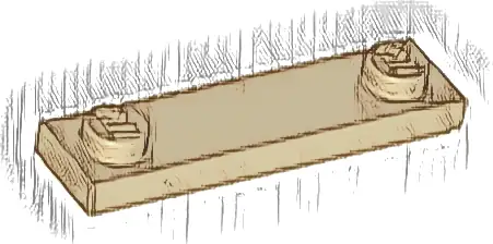 Plate, Modified 1 x 4 with 2 Studs with Groove