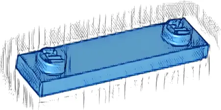 Plate, Modified 1 x 4 with 2 Studs with Groove