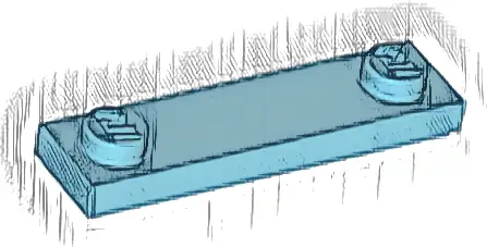 Plate, Modified 1 x 4 with 2 Studs with Groove