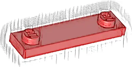 Plate, Modified 1 x 4 with 2 Studs with Groove