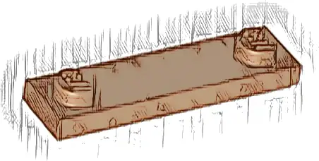 Plate, Modified 1 x 4 with 2 Studs with Groove