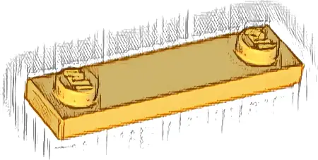 Plate, Modified 1 x 4 with 2 Studs with Groove