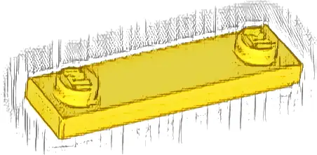 Plate, Modified 1 x 4 with 2 Studs with Groove