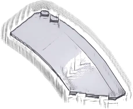 Wedge 8 x 3 x 2 Open Right