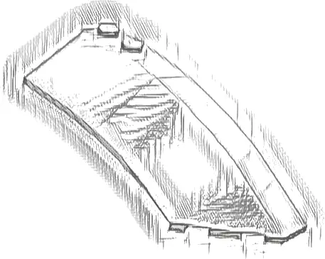 Wedge 8 x 3 x 2 Open Right