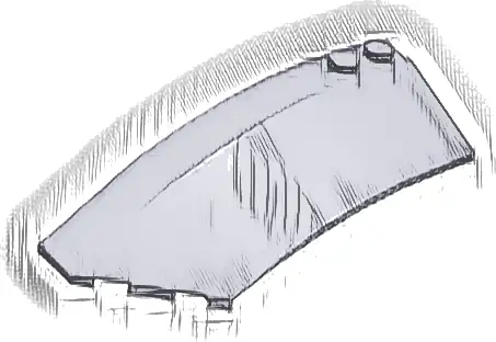 Wedge 8 x 3 x 2 Open Left