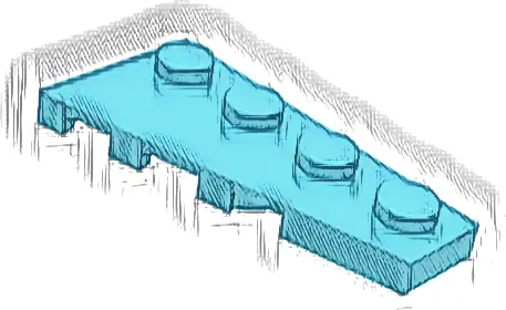 Wedge, Plate 4 x 2 Right