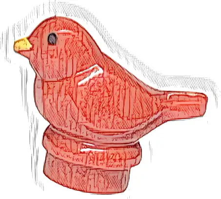 Bird, Small with Black Eyes and Bright Light Orange Beak Pattern