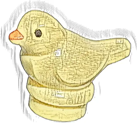 Bird, Small with Black Eyes and Orange Beak Pattern