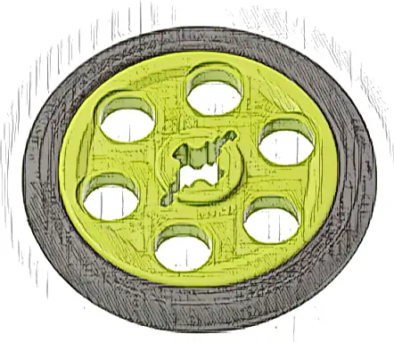 Technic Wedge Belt Wheel (Pulley) with Black Technic Wedge Belt Wheel Tire (4185 / 2815)