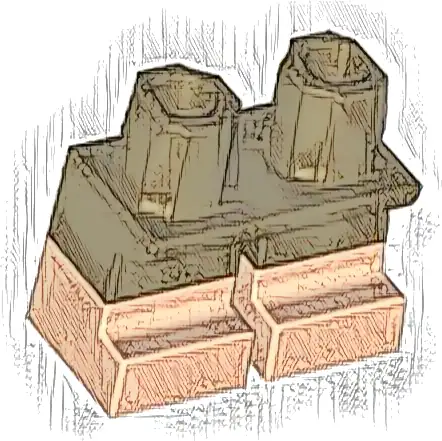 Legs Short with Molded Light Nougat Lower Legs / Boots  Pattern