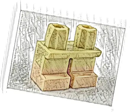 Legs Short with Molded Light Nougat Lower Legs / Boots  Pattern