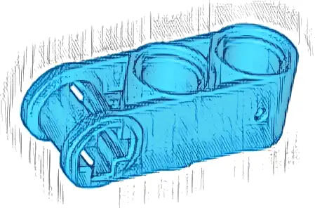 Technic, Axle and Pin Connector Perpendicular 3L with 2 Pin Holes