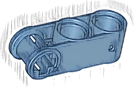 Technic, Axle and Pin Connector Perpendicular 3L with 2 Pin Holes