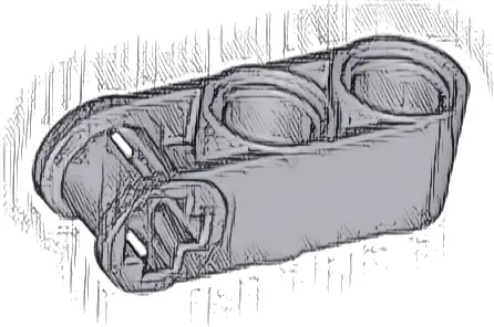 Technic, Axle and Pin Connector Perpendicular 3L with 2 Pin Holes