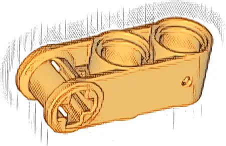 Technic, Axle and Pin Connector Perpendicular 3L with 2 Pin Holes