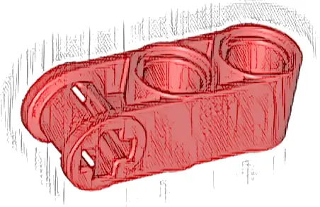 Technic, Axle and Pin Connector Perpendicular 3L with 2 Pin Holes