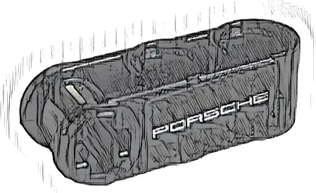 Technic, Axle and Pin Connector Perpendicular 3L with 2 Pin Holes with 'PORSCHE' Pattern Model Right Side (Sticker) - Set 42096