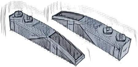 Slope, Curved 6 x 1 with Black Polygons and Lines Pattern on Top and Both Sides (Stickers) - Set 75314