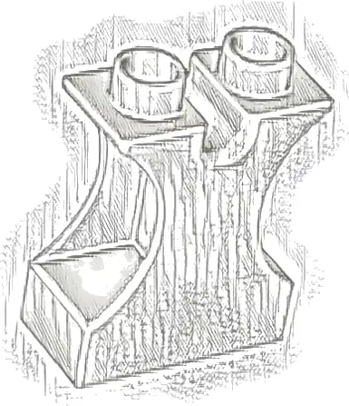 Duplo, Brick 1 x 2 x 2 with Side Cutouts and Channel in Top