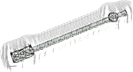 Bar  12L with 1 x 2 Plate End Solid Studs and 1 x 1 Round Plate End