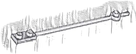 Bar  12L with 1 x 2 Plate End Solid Studs and 1 x 1 Round Plate End