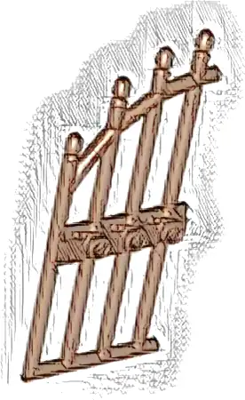 Door 1 x 4 x 9 Arched Gate with Bars and Three Studs
