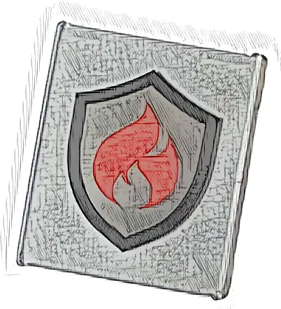 Glass for Window 1 x 6 x 6 Flat Front with Black and Silver Fire Logo Badge with Red Flames Pattern