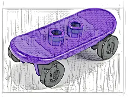 Minifigure, Utensil Skateboard Deck with Black Wheels (42511 / 2496)