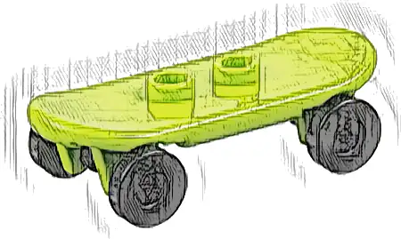 Minifigure, Utensil Skateboard Deck with Black Wheels (42511 / 2496)