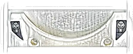 Technic, Panel Car Mudguard Arched 9 x 2 x 3 Straight Top with Silver Hood Latches on Dark Blue Background Pattern (Stickers) - Set 42109