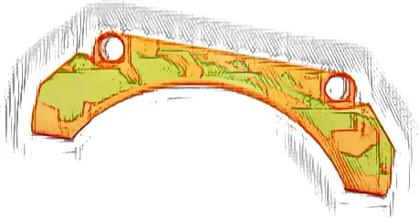 Technic, Panel Car Mudguard Arched 9 x 2 x 3 Straight Top with Lime Animal Print Pattern Model Right Side