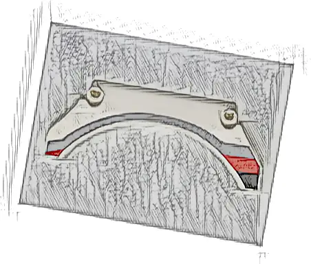 Technic, Panel Car Mudguard Arched 13 x 2 x 5 Straight Top with Black, Red and Gray Stripes Pattern Model Front Right Side