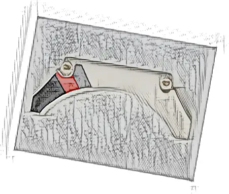 Technic, Panel Car Mudguard Arched 13 x 2 x 5 Straight Top with Black, Red and Gray Diagonal Stripes Pattern Model Back Right Side