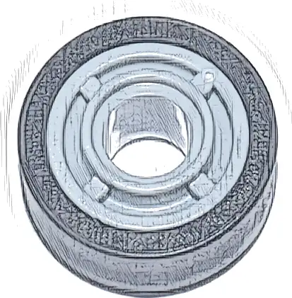 Wheel 11mm D. x 8mm with Center Groove with Black Tire 14mm D. x 6mm Solid Smooth (42610 / 50945)