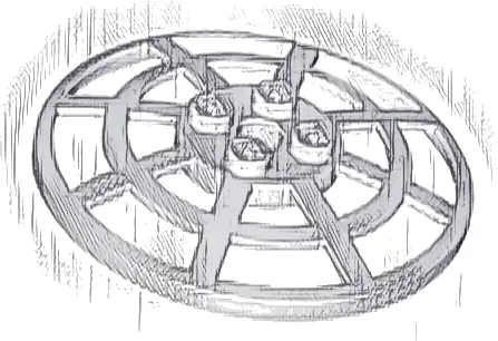 Dish 6 x 6 Inverted (Radar) Webbed - Type 2 (Underside Attachment Positions at 90 degrees)