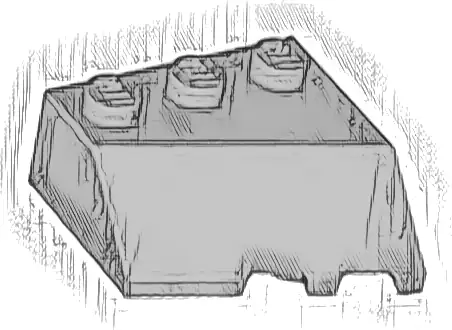 Wedge 3 x 3 Sloped Left