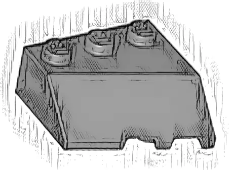 Wedge 3 x 3 Sloped Left