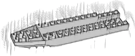 Aircraft Fuselage Forward Bottom Angular 4 x 18 x 1 1/3 with 2 x 14 Recessed Center and 13 Holes