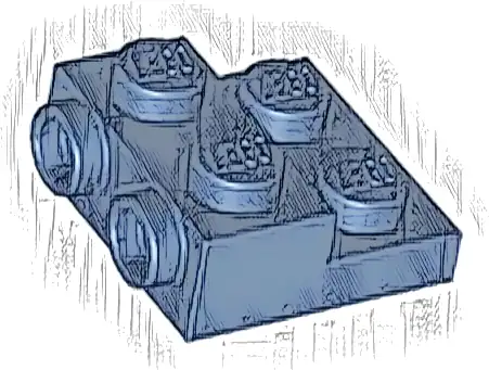 Plate, Modified 2 x 2 x 2/3 with 2 Studs on Side - Hollow Bottom Tube