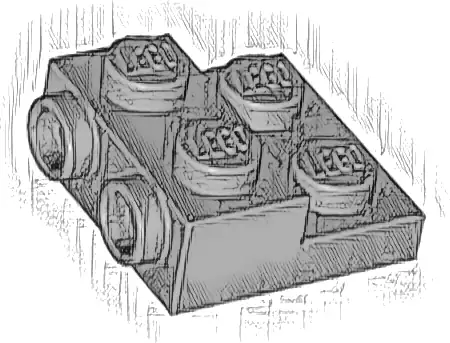 Plate, Modified 2 x 2 x 2/3 with 2 Studs on Side - Hollow Bottom Tube