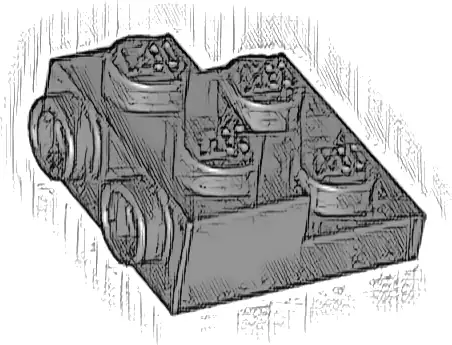 Plate, Modified 2 x 2 x 2/3 with 2 Studs on Side - Hollow Bottom Tube