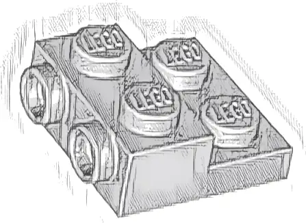 Plate, Modified 2 x 2 x 2/3 with 2 Studs on Side - Hollow Bottom Tube