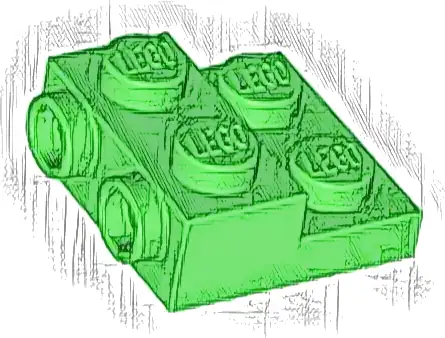 Plate, Modified 2 x 2 x 2/3 with 2 Studs on Side - Hollow Bottom Tube